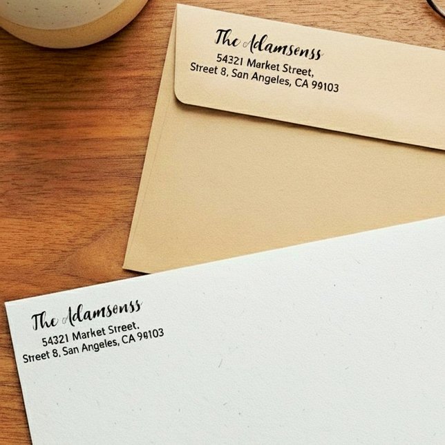 Tampon Auto-encreur Family Name & Address | Fancy Return Address (custom family address stamp, self inking return address stamp)