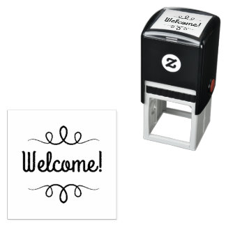 Tampon Auto-encreur Fancy Welcome Text with Flourishes