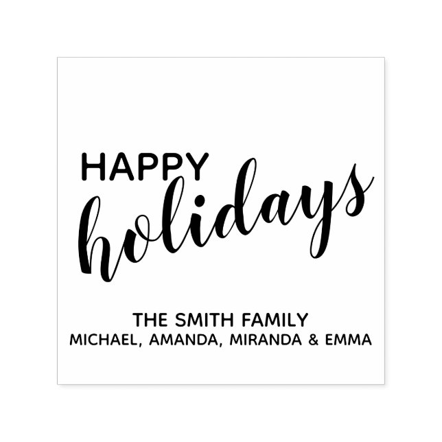 Tampon Auto-encreur Festive 'Happy Holidays' (Design)