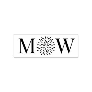 Tampon Auto-encreur Feu d'artifice Couple Mariage 2 Monogramme Initial