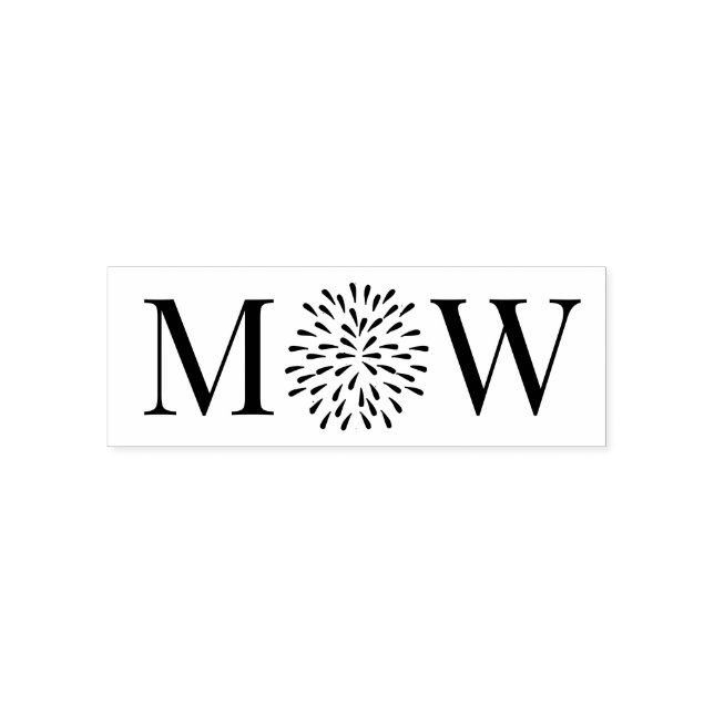 Tampon Auto-encreur Feu d'artifice Couple Mariage 2 Monogramme Initial (Design)