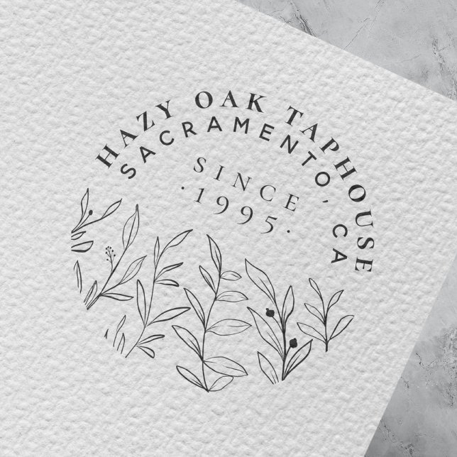 Tampon Auto-encreur Feuille et brindilles modernes | Logo des petites  (Créateur téléchargé)