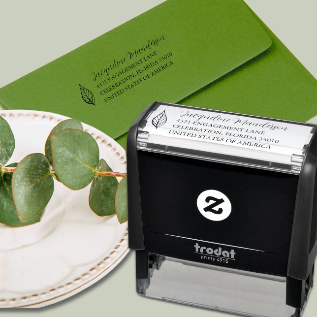Tampon Auto-encreur Feuille moderne (Créateur téléchargé)