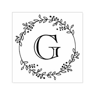 Tampon Auto-encreur Feuilles et baies de courge ronde no 1