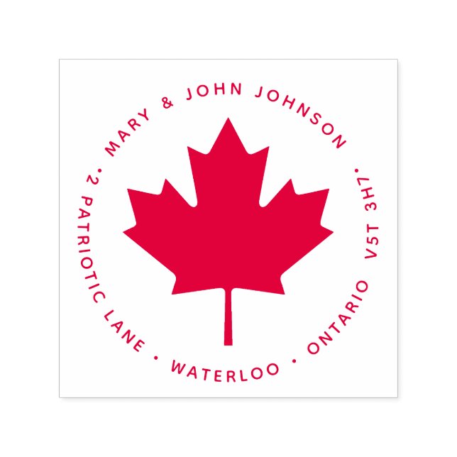 Tampon Auto-encreur Fière Feuille d'érable canadienne Adresse de retou (Design)
