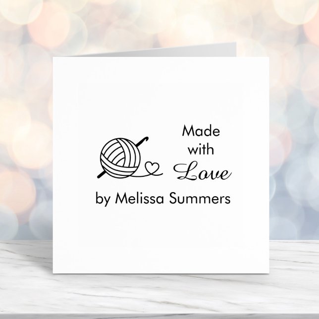 Tampon Auto-encreur Fil Crochet tricot Fabriqué avec amour 1 (Créateur téléchargé)