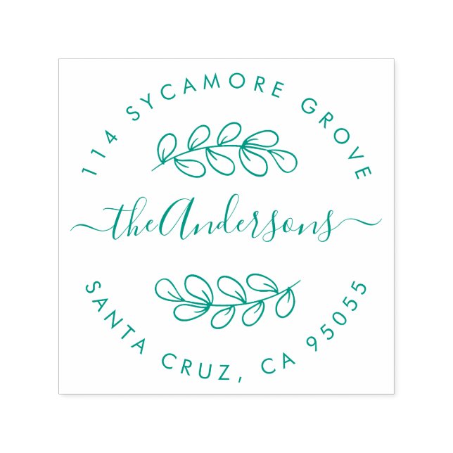 Tampon Auto-encreur Fil Dessiné À La Main Personnalisé Nom De Famille  (Design)