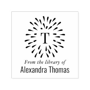 Tampon Auto-encreur Fireworks Burning Single Initial No 3 Library Book