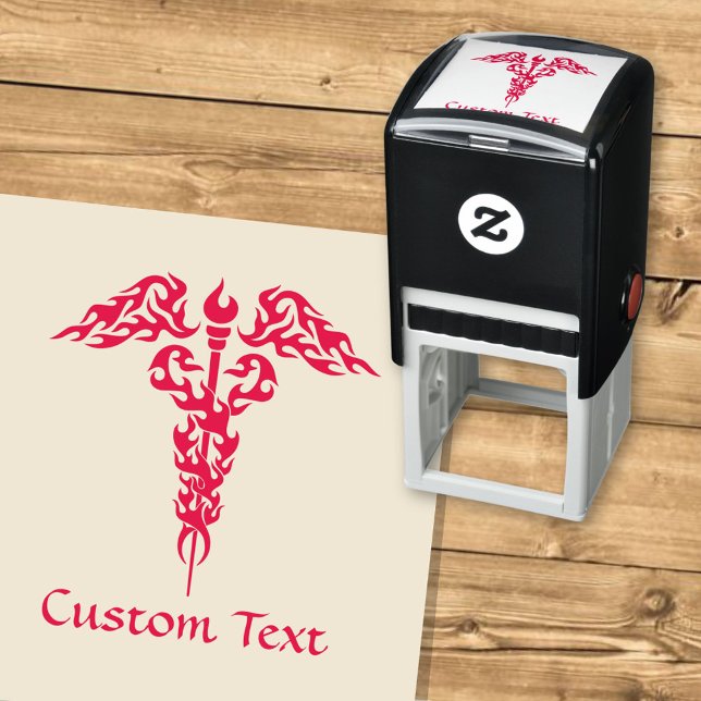 Tampon Auto-encreur Flames Caduceus (Créateur téléchargé)