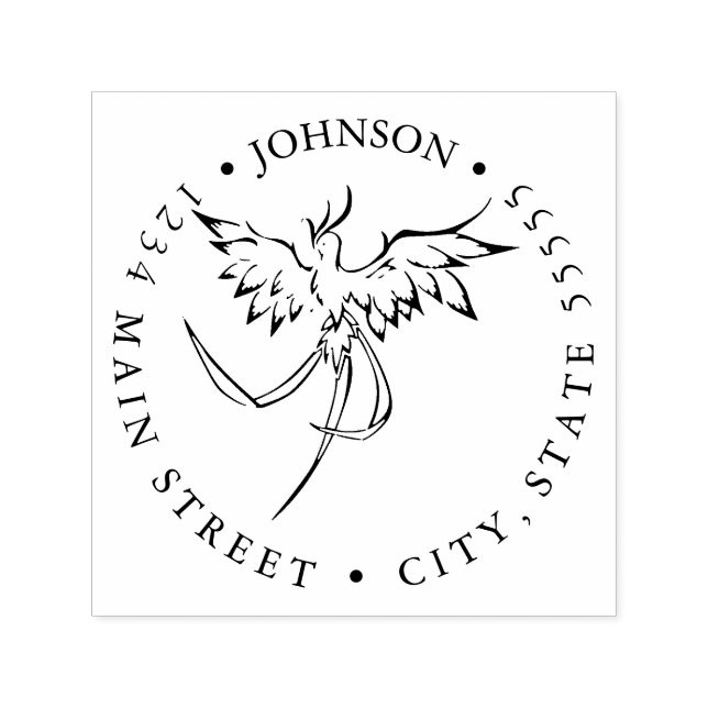 Tampon Auto-encreur Flammes du Étiquette retour Phoenix (Design)