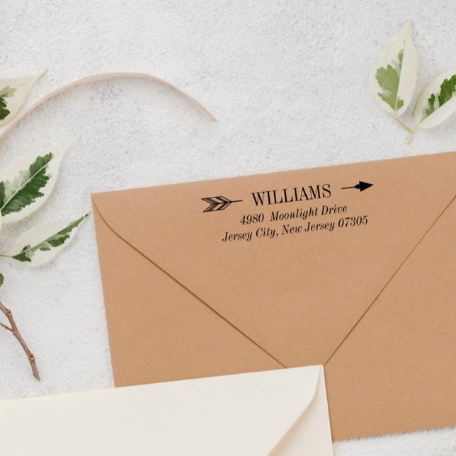 Tampon Auto-encreur Flèche élégante Nom et adresse de famille (Créateur téléchargé)