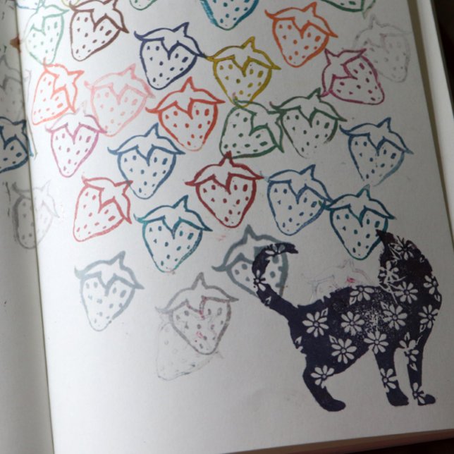 Tampon Auto-encreur Fleur Chat Blue Daisy Chats (Créateur téléchargé)