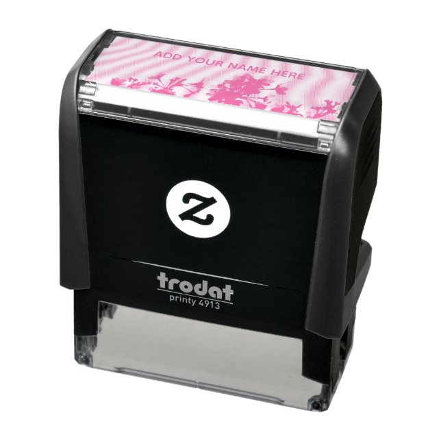 Tampon Auto-encreur fleur de marbre rose (Produit)