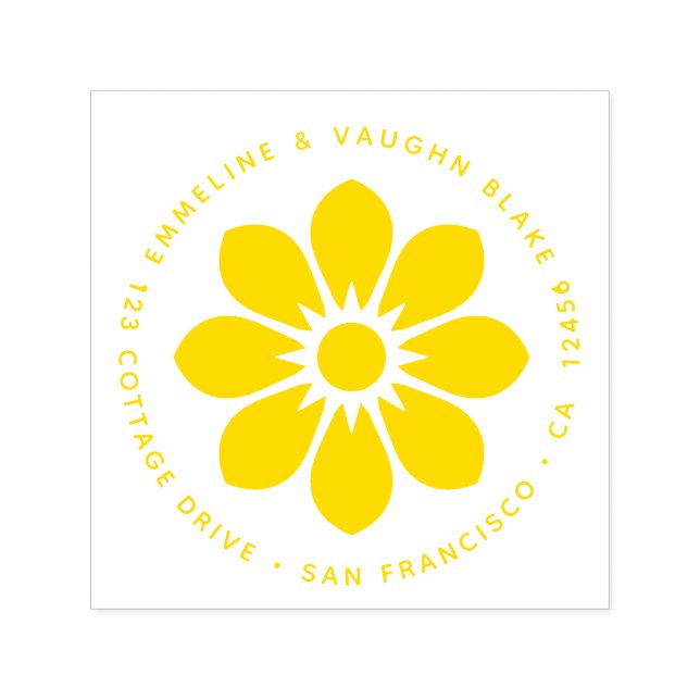 Tampon Auto-encreur Fleur de tournesol de marguerite graphique printem (Design)