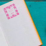 Tampon Auto-encreur Fleur Orientale Personnalisée Ce Livre Appartient<br><div class="desc">Beau timbre personnalisé à base de motifs floraux japonais.</div>