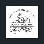 Tampon Auto-encreur Fleurs Modernes Ce Livre Appartient À Nom Personna<br><div class="desc">Fleurs Modernes Ce Livre Appartient À Nom Personnalisé Tampon auto-encreur. Caractérisé par des fleurs dessinées à la main avec votre nom en typographie sans-serif élégante.</div>