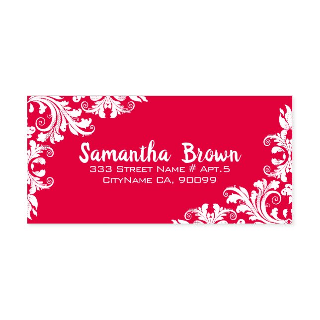 Tampon Auto-encreur Fleurs rouges (Design)