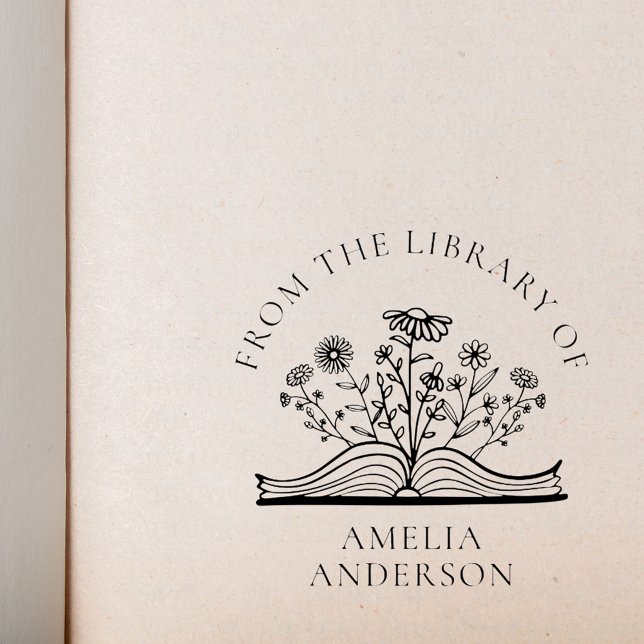 Tampon Auto-encreur Floral fleur sauvage de la bibliothèque de nom per (Créateur téléchargé)
