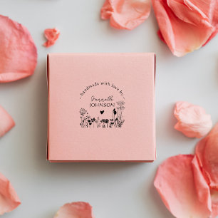Tampon Auto-encreur Flore Rond Personnalisé Fait À La Main Avec L'Amou