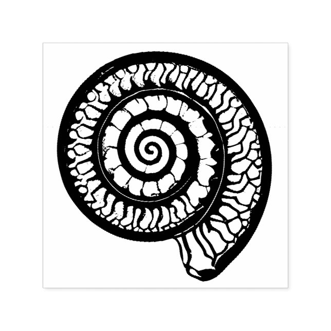 Tampon Auto-encreur Fossil d'ammonite - Coquillage de la spirale (Design)