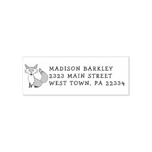 Tampon Auto-encreur Fox Kid Cute Woodland Animal Return Adresse Stamp