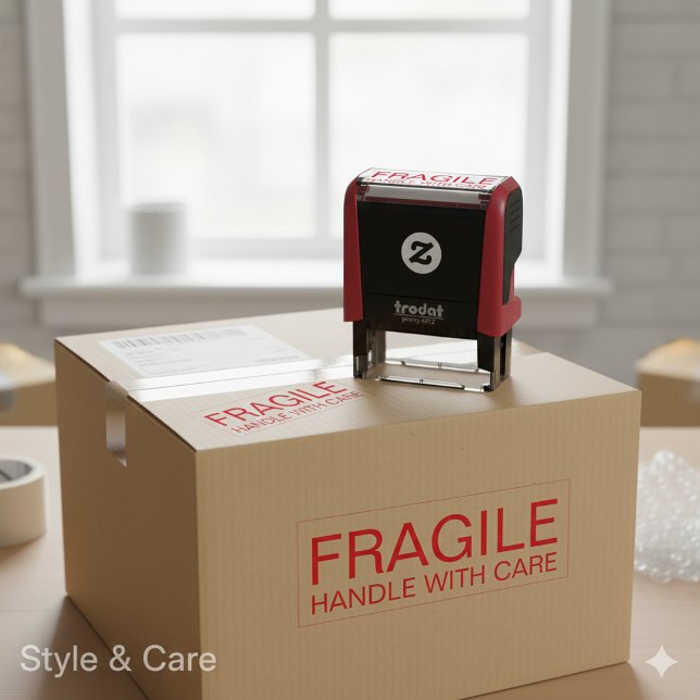 TAMPON AUTO-ENCREUR  FRAGILE - MANIPULER AVEC SOIN (FRAGILE - HANDLE WITH CARE SELF-INKING STAMP)