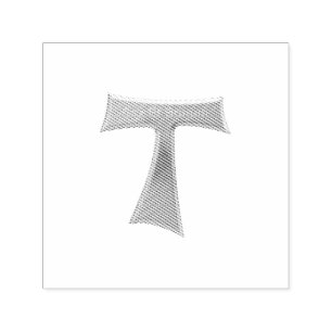 Tampon Auto-encreur Franciscain Tau Cross Pax Et Bonum Gold Metallic