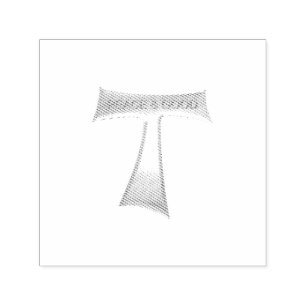 Tampon Auto-encreur Franciscan Tau Cross Paix et bon argent et or