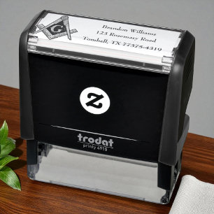 Tampon Auto-encreur Freemason Masonic Carré et Compass
