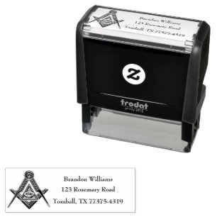 Tampon Auto-encreur Freemason Masonic Carré et Compass