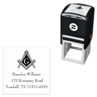 Tampon Auto-encreur Freemason Masonic Square and Compass 