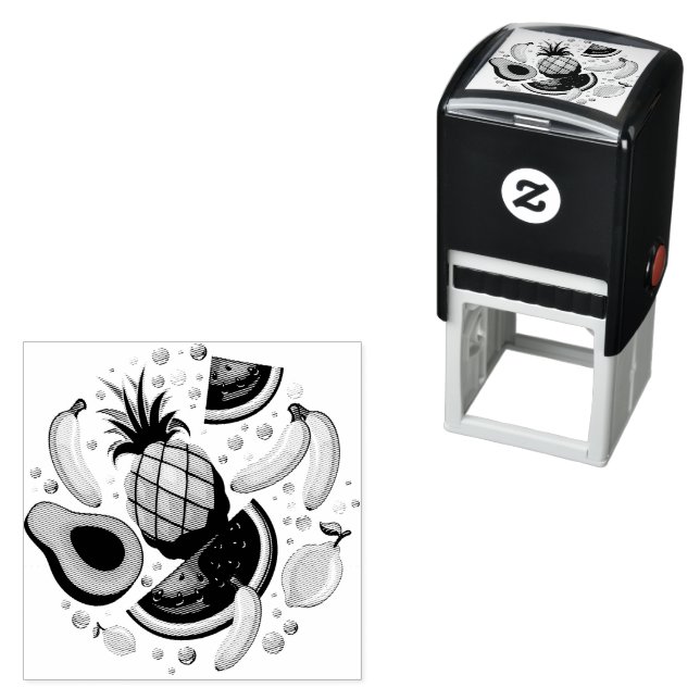 Tampon Auto-encreur Fruits d'été frais Motif (En situation)