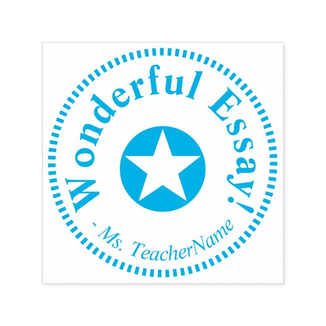 Tampon Auto-encreur Fun "Merveilleux Essai!" + Nom du Tuteur Personnal (Design)