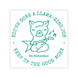 Tampon Auto-encreur Funny Cute Llama Extraordinaire emploi Professeur 
