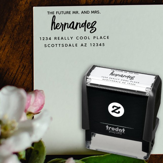 Tampon Auto-encreur Futur M. et Mme Mariage personnalisé Adresse de re (Créateur téléchargé)