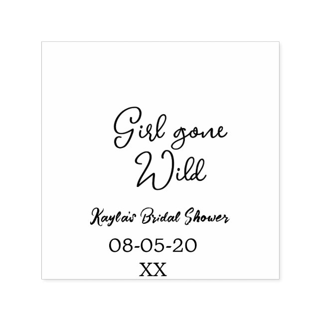 Tampon Auto-encreur Girl gone wild bridal shower name date simple mini (Design)