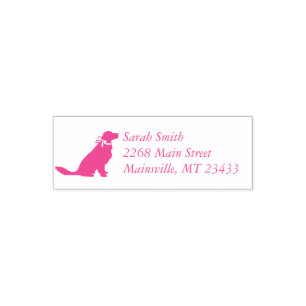 Tampon Auto-encreur Golden Retriever Baby shower chien rose fille