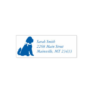 Tampon Auto-encreur Goldendoodle Dog Baby shower Boy Blue