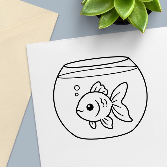 Tampon Auto-encreur Goldfish in a Fish Tank (Créateur téléchargé)