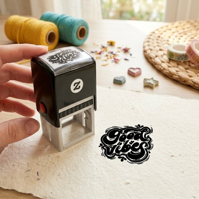 Tampon auto-encreur Good Vibes (Créateur téléchargé)