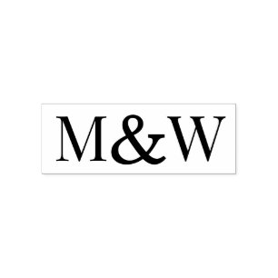 Tampon Auto-encreur Grand Ampersand Couple Mariage 2 Monogramme initia