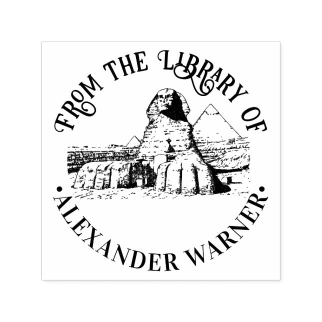 Tampon Auto-encreur Grand Sphinx de Giza Egypt #2 Nom du livre de bibl (Design)