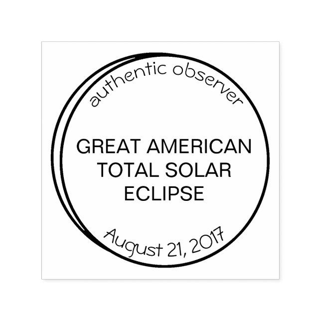 Tampon Auto-encreur Great American Solar Eclipse Authentic Observer (Design)
