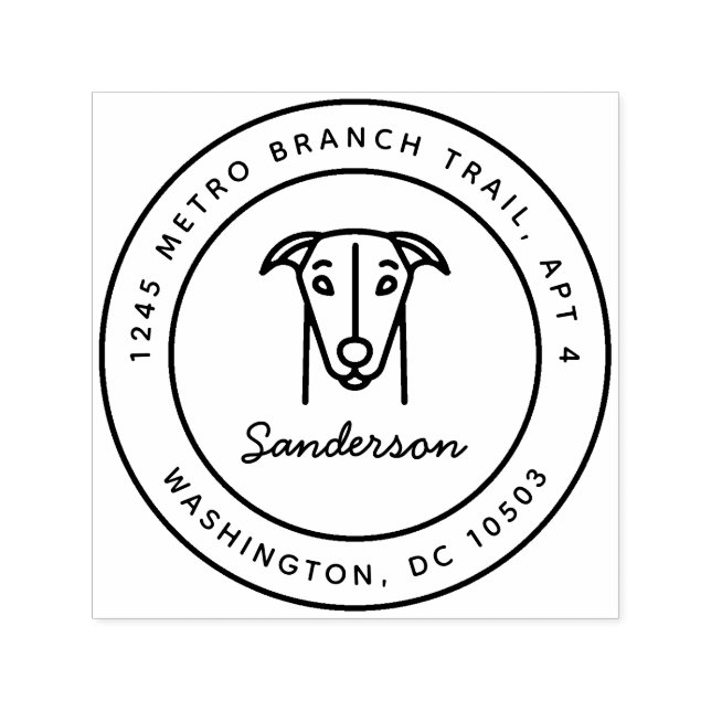 Tampon Auto-encreur Greyhound Adresse de retour Timbre auto-allumage (Design)