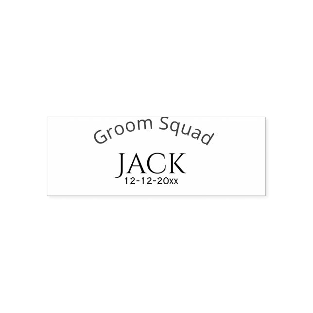 Tampon Auto-encreur Groom squad name date year bold letter bachelorett (Design)