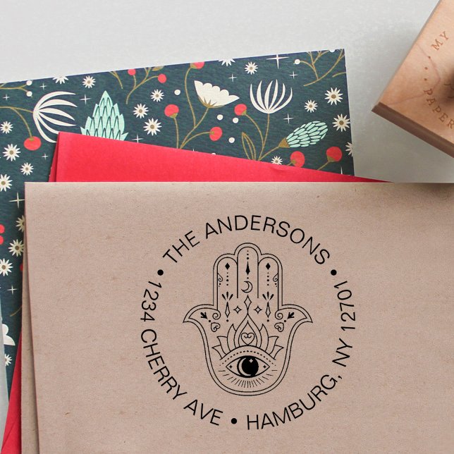 Tampon Auto-encreur Hamsa Protection des yeux mal Mariage de famille (Créateur téléchargé)