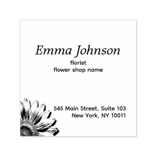 Tampon Auto-encreur Hand-Drawn Floral Accent | Custom Business Rubber 