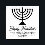 Tampon Auto-encreur Hanoukka Chanukah Menorah Nom de famille<br><div class="desc">Hanoukka Chanukah Menorah Nom de famille Adresse de retour ========</div>