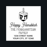 Tampon Auto-encreur Happy Hanoukka Chanukah Dreidel Nom Adresse<br><div class="desc">Happy Hanoukka Chanukah Dreidel Nom de famille Adresse de retour =======</div>