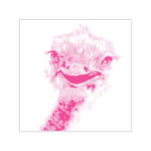 Tampon Auto-encreur Happy Ostrich - Smile - Drôle